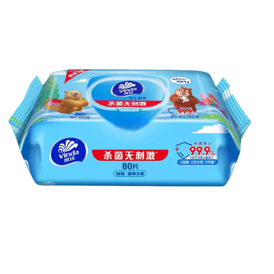Wholesale Vida sterilization wipes 80 pieces/pack M size skin-friendly non-irritating thickened removable disinfection sanitary wipes