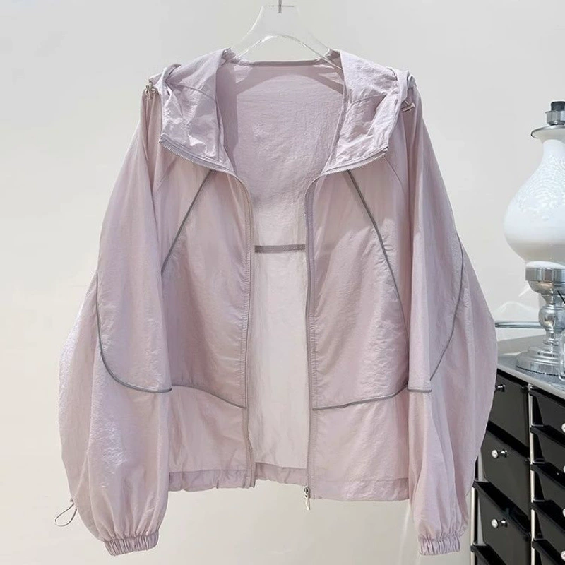 Куртка для защиты от солнца oversize, дышащая летняя кардиган-куртка с капюшоном