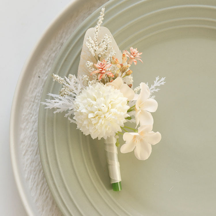 芸雅閣2437結婚祝いの花芸のシミュレーションの花の造花の卸売りの胸の花の手の花の女性の花の花の肩の花のシャンパンのピンクの白|undefined