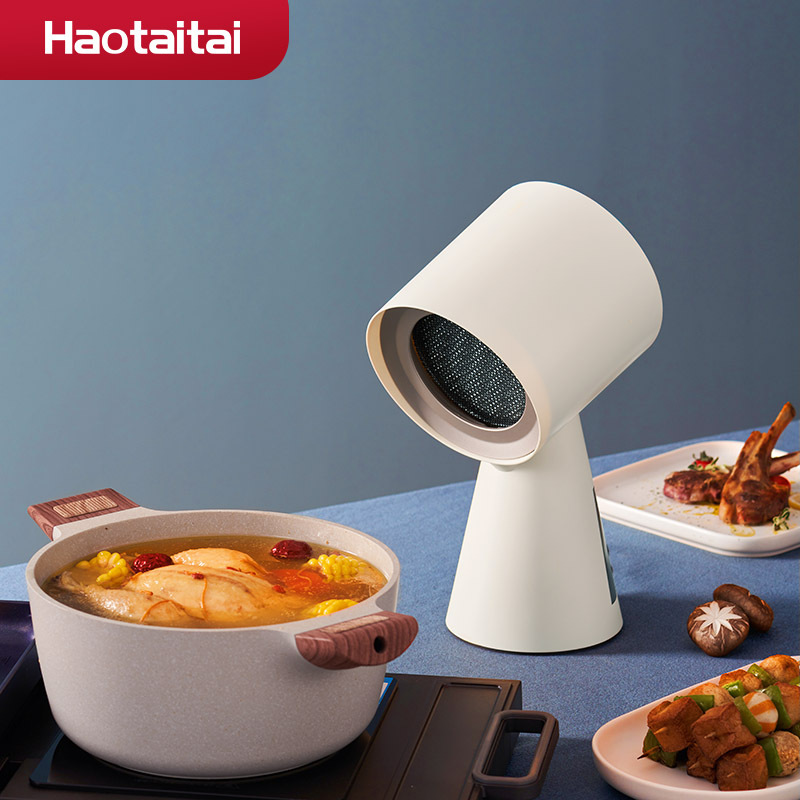 Haotaitai 데스크탑 레인지 후드 가정용 미니 휴대용 냄비 바베큐 오일 연기 탈취 정화기