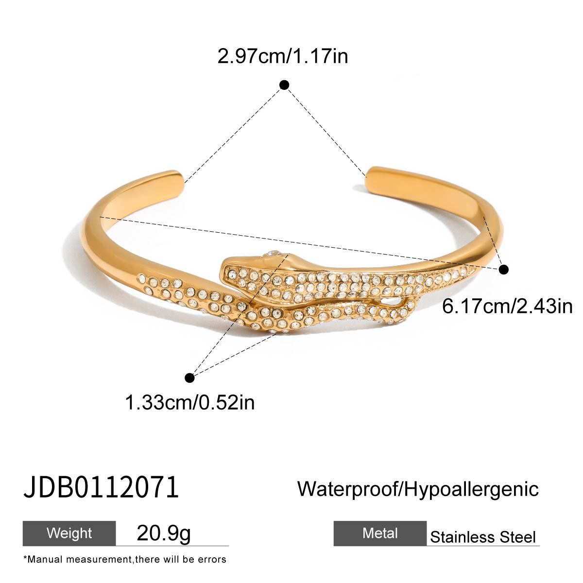 Jeding Pulsera de serpiente de acero inoxidable europea y americana, pulsera que no se desvanece, joyería ligera de lujo de alta gama, joyería de acero de titanio de 18k, transfronteriza