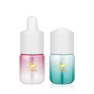 Customized Wholesale Transparent Essence Bottle New Plastic Head Medium Ring Dropper Cover Pull Tube Glass Original Liquid Essential Oil Bottle