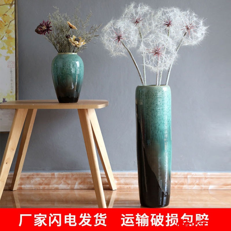 Jingdezhen Dried flowers to ground Large vase a living room European style ceramics Modern minimalist flower arrangement TV cabinet ornament Decoration