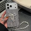 Full diamond white background + irregular bow [with lanyard]