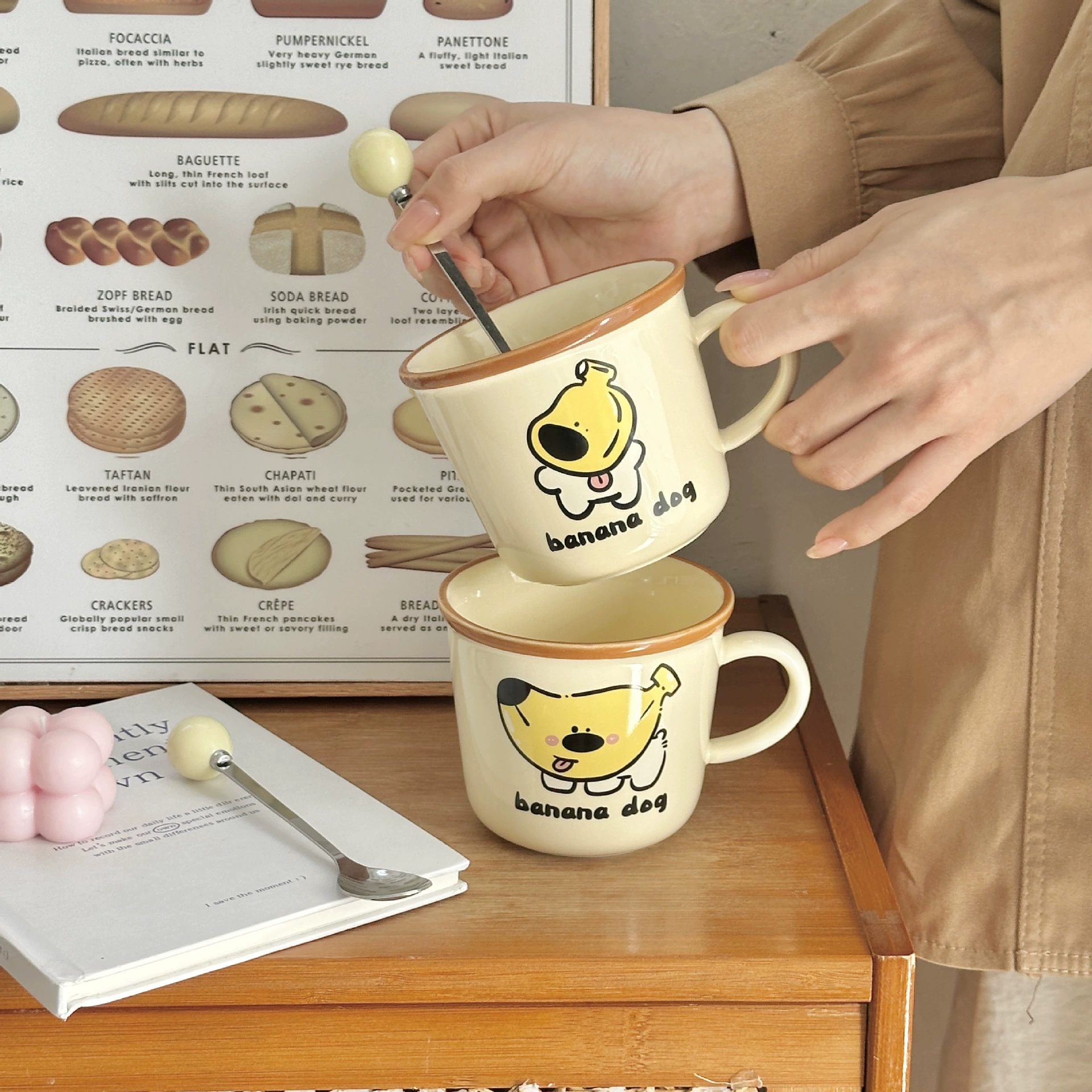 Керамическая ложка с мультяшным рисунком, кофейное чаю, для любимого, подарок на день рождения