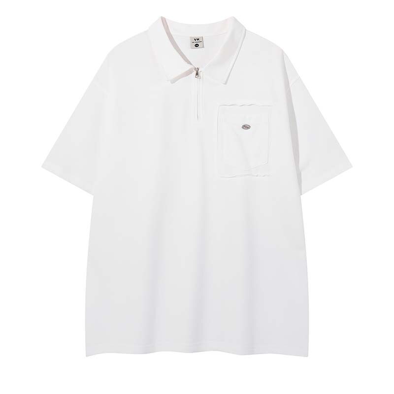 2026 Summer New Style American-Style Solid Color Patch Pocket Design High-End Short-Sleeve Polo Shirt Men's Top 2026 Summer New Style American-Style Solid Color Patch Pocket Design High-End Short-Sleeve Polo Shirt Men's Top