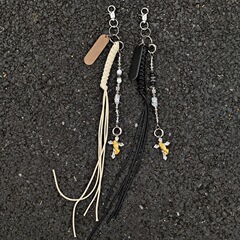 アインワースのレトロな編み物の縄cleanfitのキーホルダーの手作りのズボンのチェーンのファッションは組み合わせを着てまたがります。