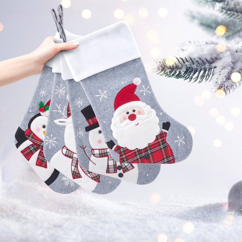 クリスマス靴下プレゼント袋新品立体雪だるまクリスマス靴下クリスマスプレゼント祝日キャンディー袋プレゼント靴下装飾|undefined