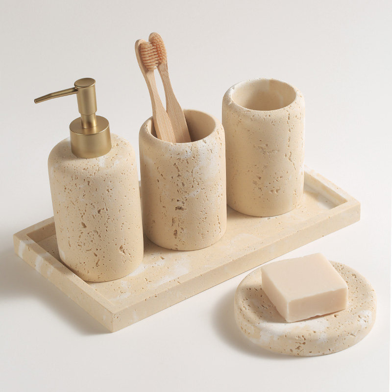 Dongshi set de enjuague, taza de enjuague, baño de lujo ligero, pasta de dientes, cepillo de dientes eléctrico, estante de baño