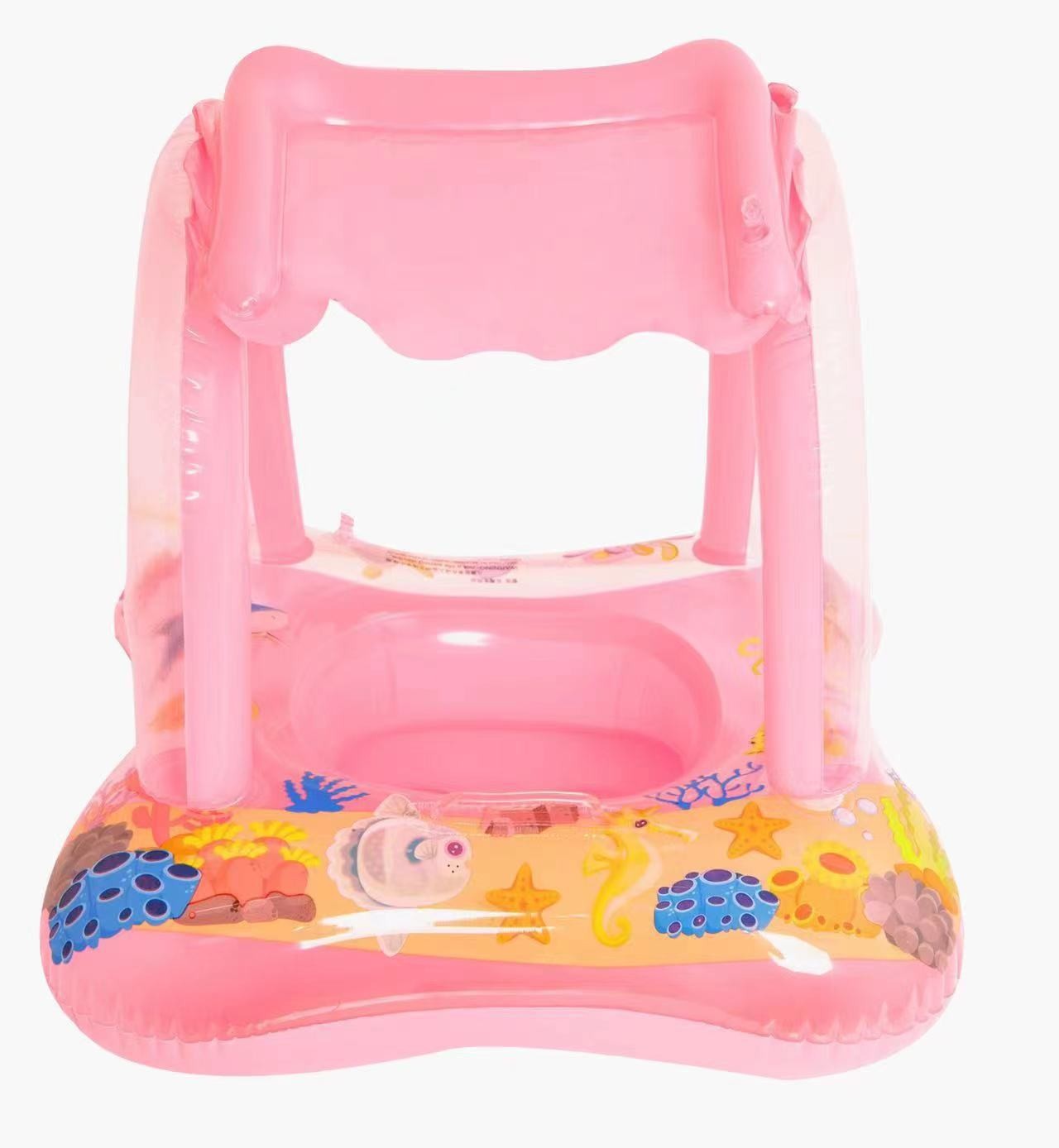 Xia Le bebé anillo de natación a prueba de sol con volante asiento de bebé barco cuerno barco hogar niños natación anillo piscina juguete