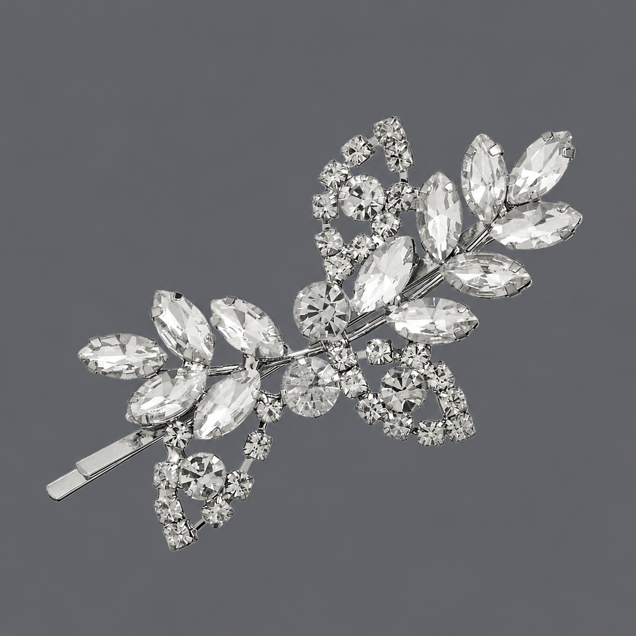 Horquilla de zirconio de lujo ligero europeo y americano con incrustaciones de diamantes, pinza de pelo de alta gama para mujer, suministro mayorista transfronterizo directo de fábrica.