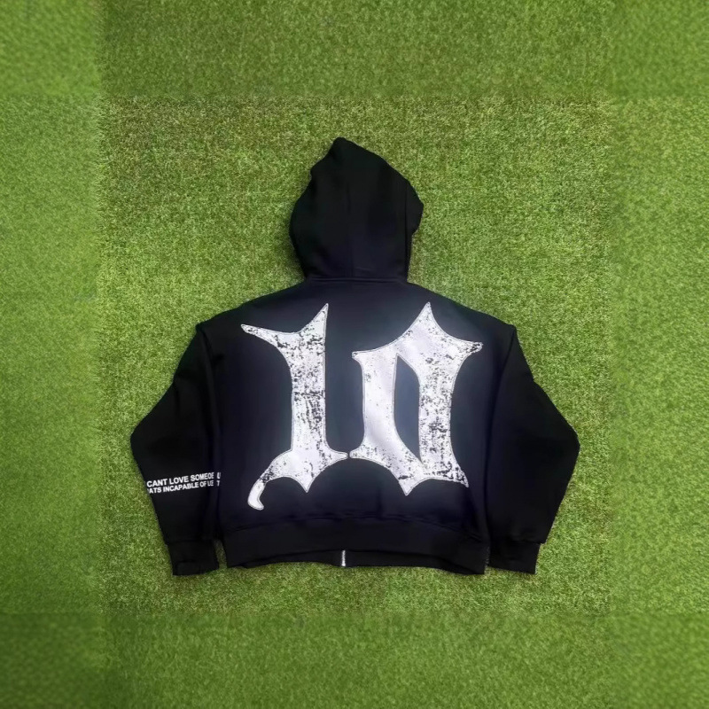 Felpa con cappuccio e zip con stampa a stelle streetwear – Pullover oversize unisex alla moda con grafica digitale_voghion.com