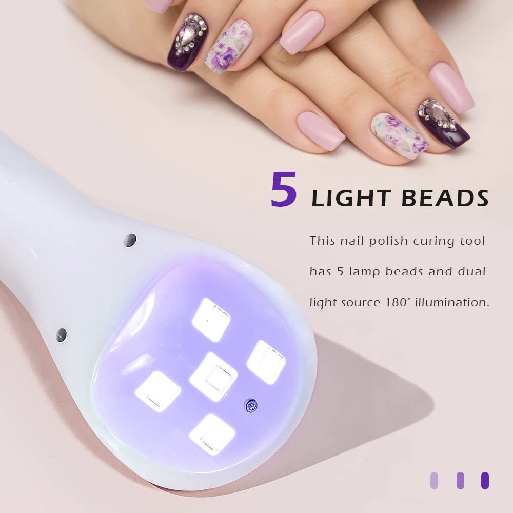 Lámpara de fototerapia de Arte de uñas recargable portátil de luz roja portátil UV/LED esmalte de uñas lámpara de hornear 2 en 1 lámpara solar al por mayor en stock