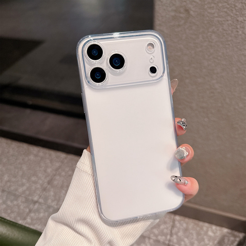 适用iPhone17promax手机壳透明磨砂玻璃苹果16简约超薄防摔保护套|undefined