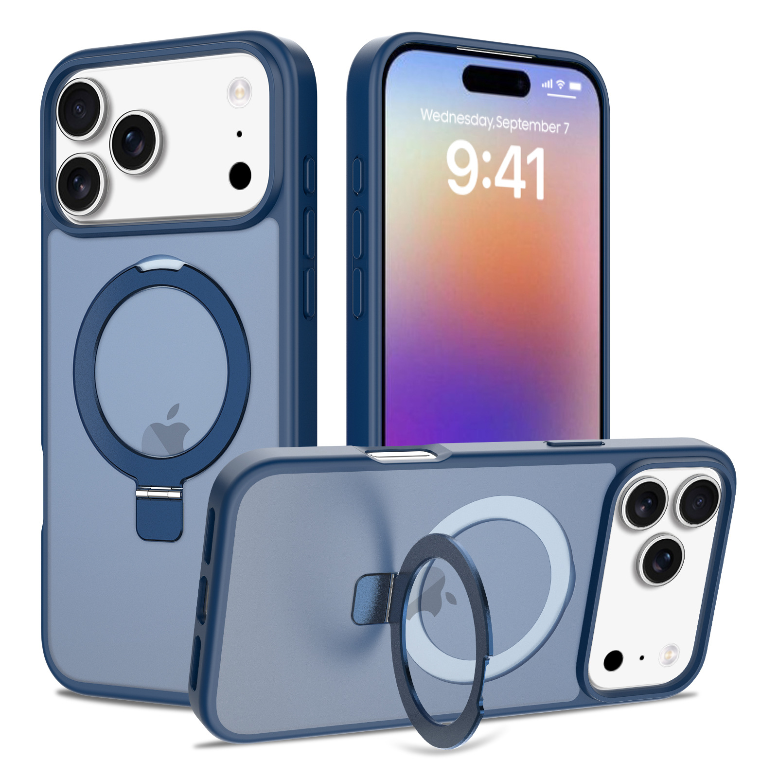 El exfoliante de la piel es adecuado para la carcasa del teléfono móvil Apple 17 Promax nuevo soporte magnético iphone17 anti-caída