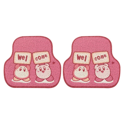 Easy to Clean, Cute Floor Mats for Universal Foot Pad - welcome-card-silk-loop-floor-mats-2-pieces