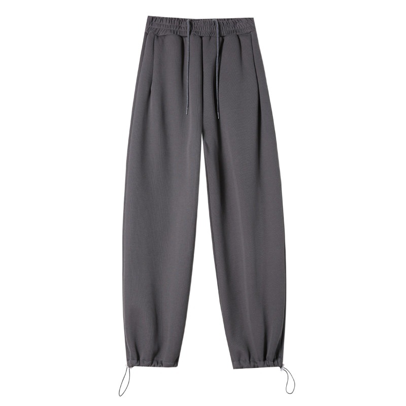 White Gray Sports Pants Women's 2025 New Spring and Autumn Straight Wide Leg Pants Small Casual Loose Foot-toe Sweatpants