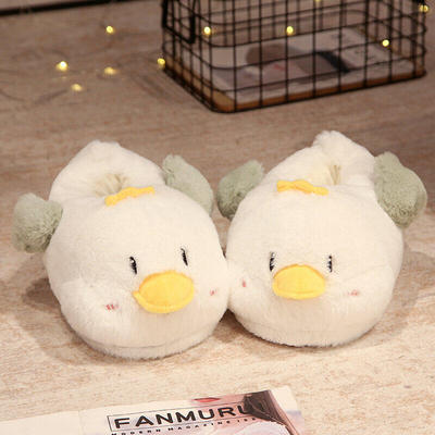 Zapatos de algodón de dibujos animados conejo peludos zapatos de coco zapatos de otoño e invierno gruesos cálidos zapatillas de interior lindo