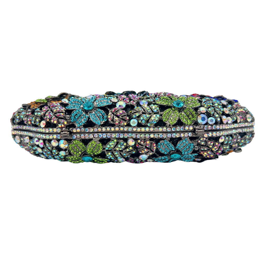 Bolsa de noche de piedra hueca transfronteriza flor con diamantes bolsa de cena vestido de fiesta bolsa de mano