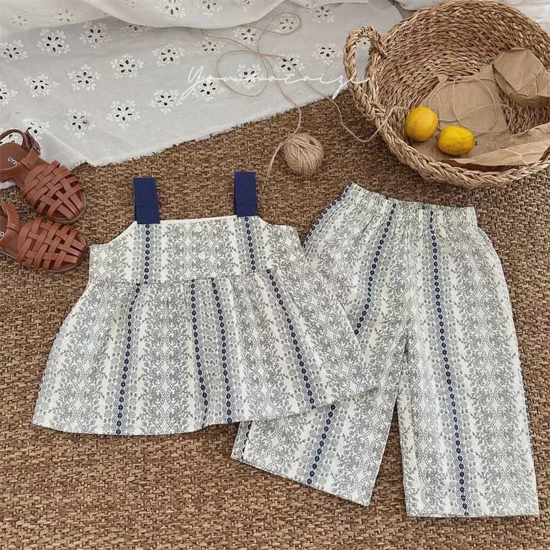 童装新款女童无袖背心套装休闲韩版宽松夏季七分裤两件套薄款时尚