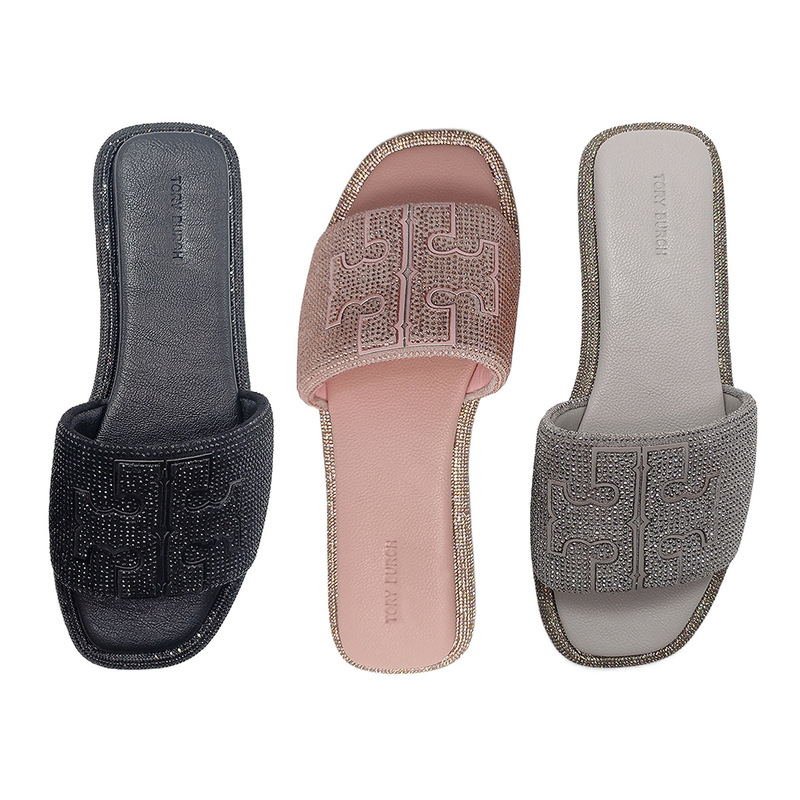TB Leather slippers Women's Shoes American Big Brand slippers Fashion Ladies Sandals slippers European and American Cross-Border