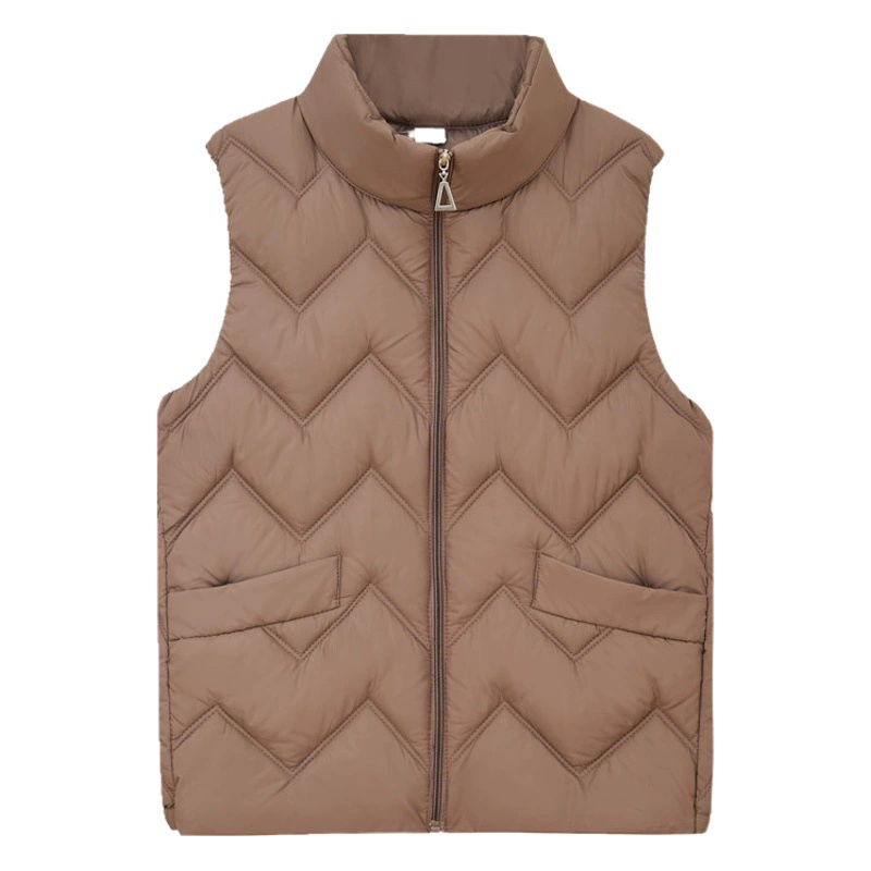 Жилет, пуховик, хлопковый жилет, женская короткая осенне-зимняя куртка с воротником-стойкой, жилет для мам, защита от холода, облегающий и теплый