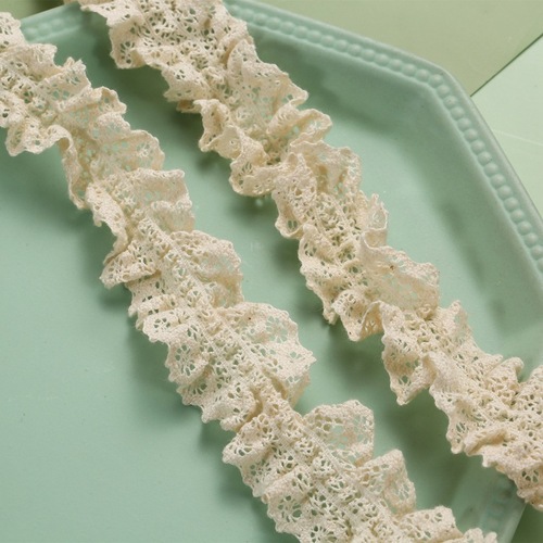 Manufacturer's Cotton Thread Lace Knitted Warp Knit Micro-Elastic Cotton Thread Lace Wholesale Fashion and Home Textile Accessory Lace