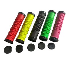 Mountain bike bilateral locking grips, cool colorful bicycle skull grips, bilateral locking grips for riding