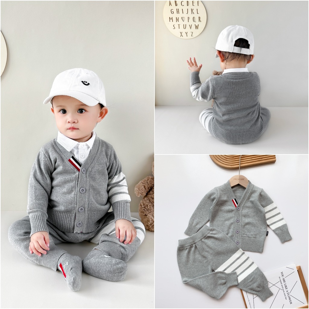 Baby woolen suit, spring and autumn knitted baby suit, warm outdoor clothing, winter clothing, children's woolen suit manufacturer