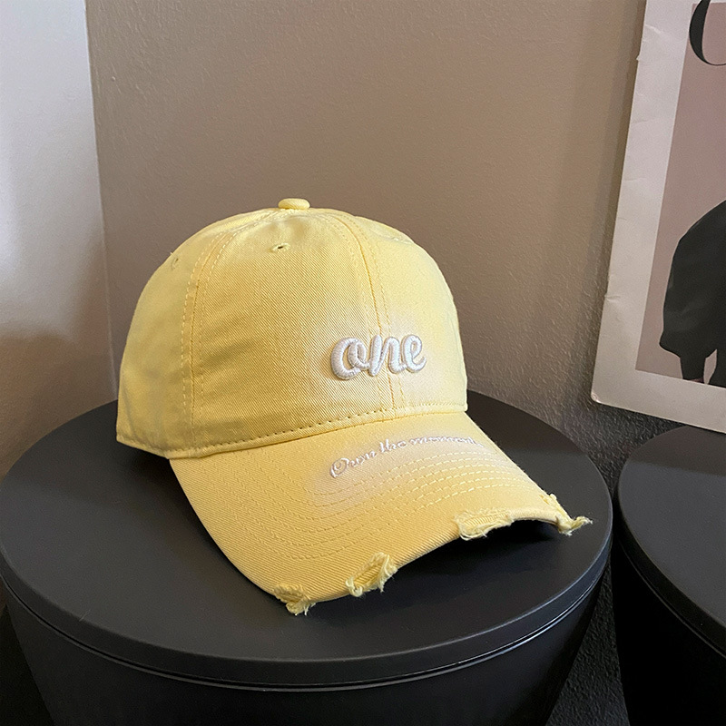 Coreano ins agujero letras sombrero de béisbol mujer 2025 nuevo sombrero de borde ancho grande perímetro de la cabeza para aumentar la profundización sombrero de béisbol