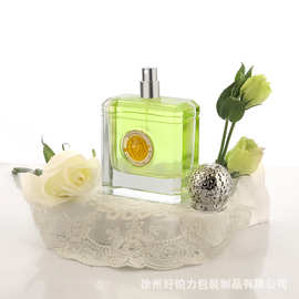 透明扁方香水玻璃空瓶子带喷头盖子便携式喷雾分装瓶15卡口100ml
