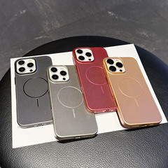 新款电镀苹果16Promax磁吸手机壳iPhone17金属漆网孔15Plus散热壳