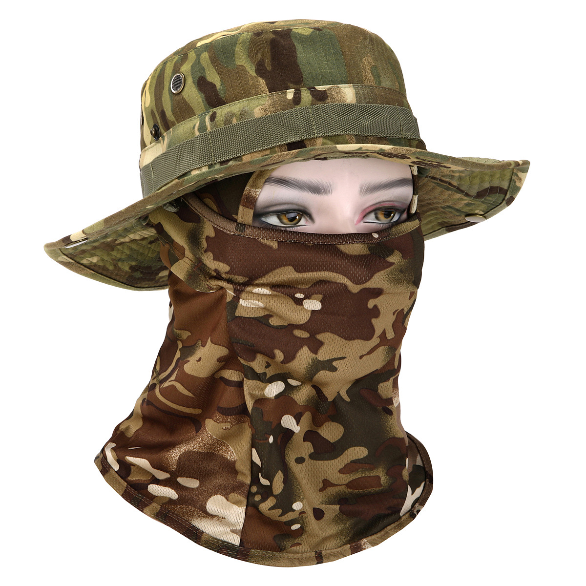Sombrero de camuflaje con ala ancha al aire libre sombrero Benni sombrero de camuflaje para fanáticos militares sombrero de alpinismo de pesca protector solar sombrero de pescador transpirable hombre