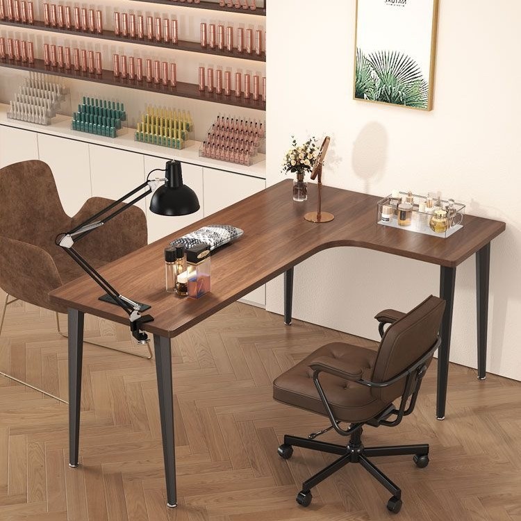 Modern corner manicure table, manicure shop with built-in power strip, special table and chair set, and manicure artist workstation with vacuum cleaner