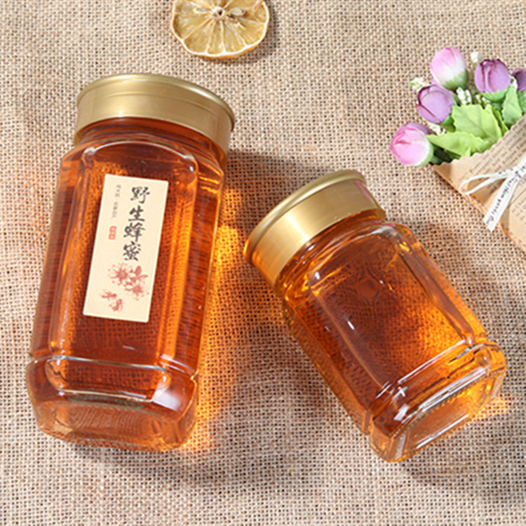 供应玻璃瓶八角蜂蜜罐500g蜂蜜瓶1000g腐乳瓶空瓶利宏方形透明