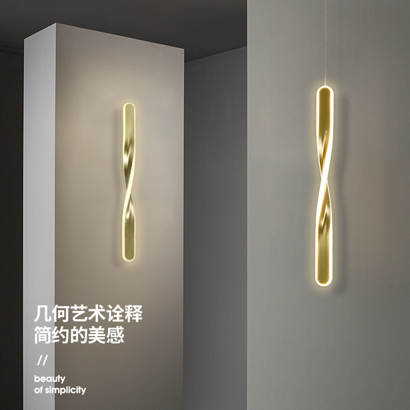 Nordic Bedside Chandelier Bedroom Creative ins Net Red Light Single Head Linear Art Design Minimalist Long Chandelier