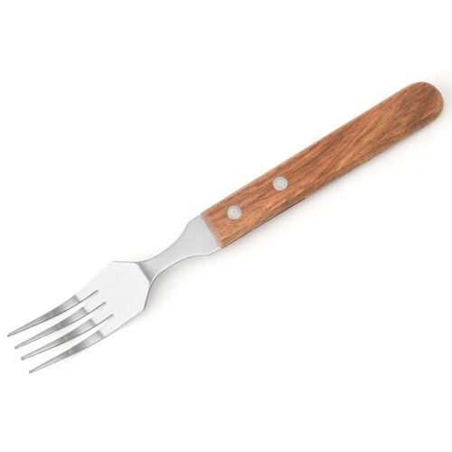Wholesale Manufacturer's Set of Rosewood Handle Steak Knives, Forks, and Spoons - Western Restaurant Tableware Set - Stainless Steel Western Cutlery