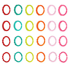 嬰兒彩虹圈掛環膠圈 手抓環多款可選 50個每包 啞光 整包售