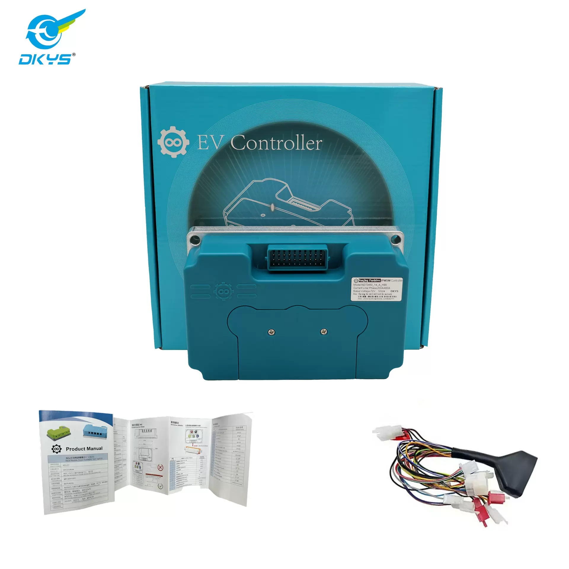 DKYS顶阔无刷直流电机控制器200A/450A智能静音FOC大功率ND72450
