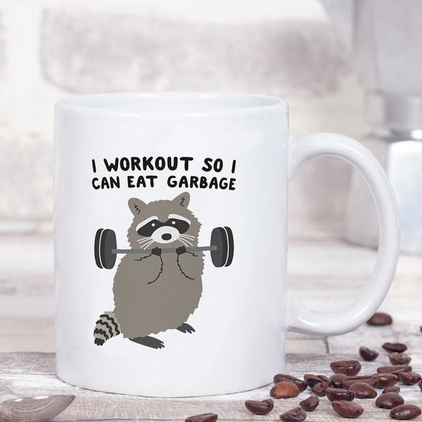 I Workout so I can eat garbage ceramic Mark Cup 350ml ceramic milk…