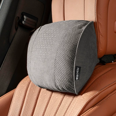 Headrest, Car Headrest and Lumbar Support - s-style-suede-meteorite-gray-headrest-1-piece
