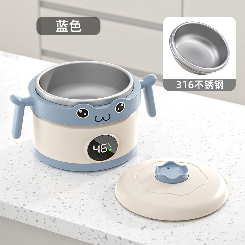 Tazón de aislamiento de agua para niños de titanio puro Tazón de pantalla de temperatura para bebés domésticos Tazón de comida para bebés