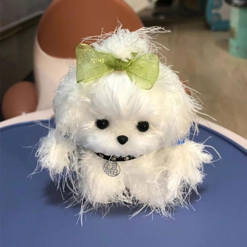 ツイストスティック子犬と猫完成品手作り DIY 材料パッケージ模造ウサギの毛ロングぬいぐるみギフトおもちゃ|undefined