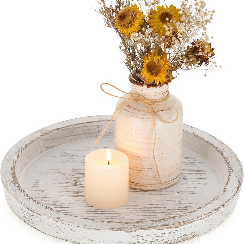 Retro Wooden Round Decorative Tray Farmhouse Old Candle Holder Base Home Living Room Aromatherapy Candle Solid Wood Tray Retro Wooden Round Decorative Tray Farmhouse Old Candle Holder Base Home Living Room Aromatherapy Candle Solid Wood Tray