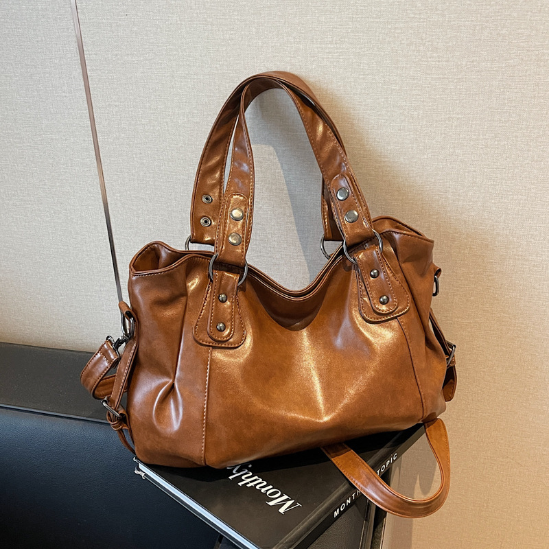 Cross-Border Women's Bag Wholesale European and American Retro Casual High-End Shoulder Tote Bag Fashionable Versatile Commuter Crossbody Bag