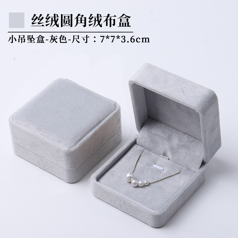 Caja de joyería de terciopelo de alta gama, caja de embalaje de terciopelo para anillos, pulseras, pendientes, cadenas largas, caja de regalo para joyería
