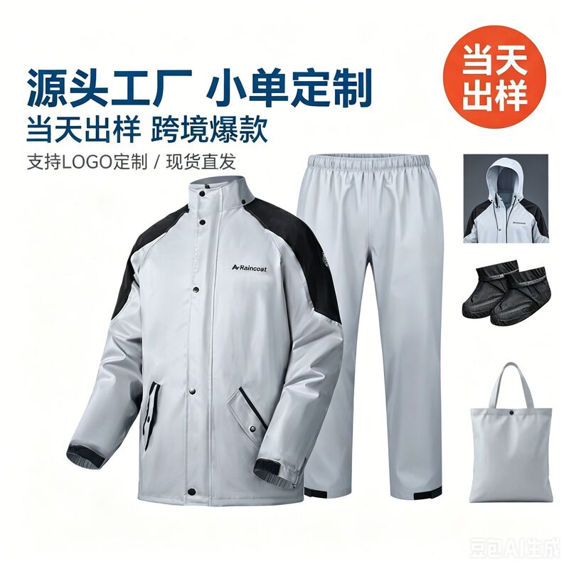 Cross-Border Motorcycle Raincoat Set for Men, Split-Style, for Delivery Riders, Electric Vehicle Rainproof Poncho and Rain Pants Cross-Border Motorcycle Raincoat Set for Men, Split-Style, for Delivery Riders, Electric Vehicle Rainproof Poncho and Rain Pants