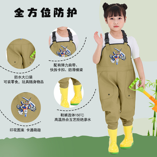 ✅ Children's Water Play One-Piece Waders, Kindergarten Waterproof Clothes, Rain Pants, Rain Boots, One-Piece Kidsren's Wading and Sea Clothing