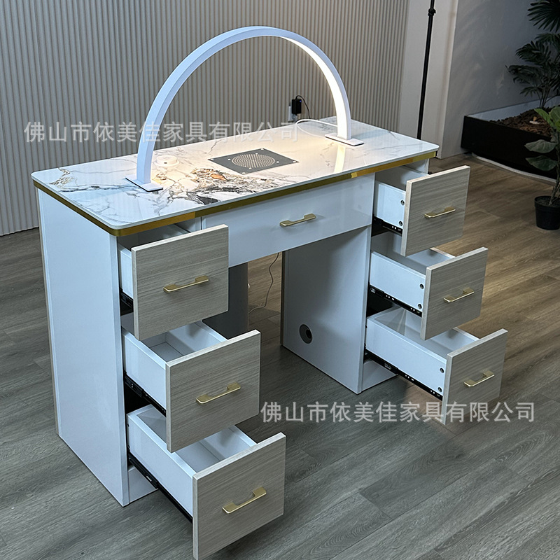 Mesa y silla de manicuría de lujo ligera con aspiradora de carga USB mesa de manicuría de mesa de manicuría de doble persona