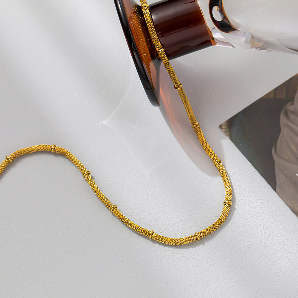 Strassenmode Einfarbig Titan Stahl Überzug Halskette display picture 2